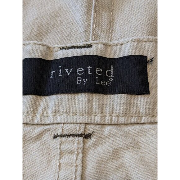 Vintage Riveted By Lee Womens Mom Jean Cargo Shorts Beige Size 22WM 5 In Inseam - Picture 6 of 7